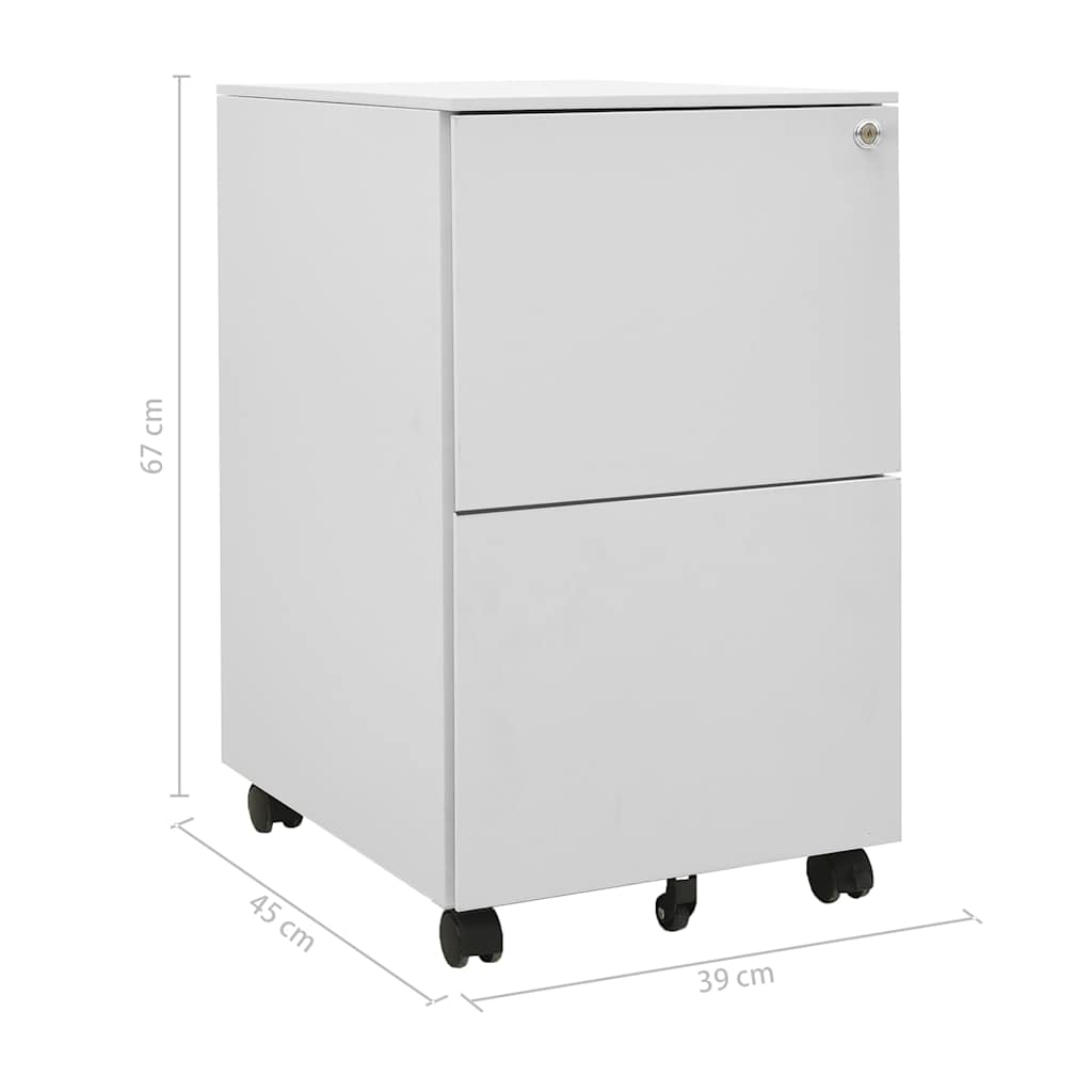 vidaXL Ladeblok verrijdbaar 39x45x67 cm staal wit