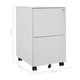 vidaXL Ladeblok verrijdbaar 39x45x67 cm staal wit