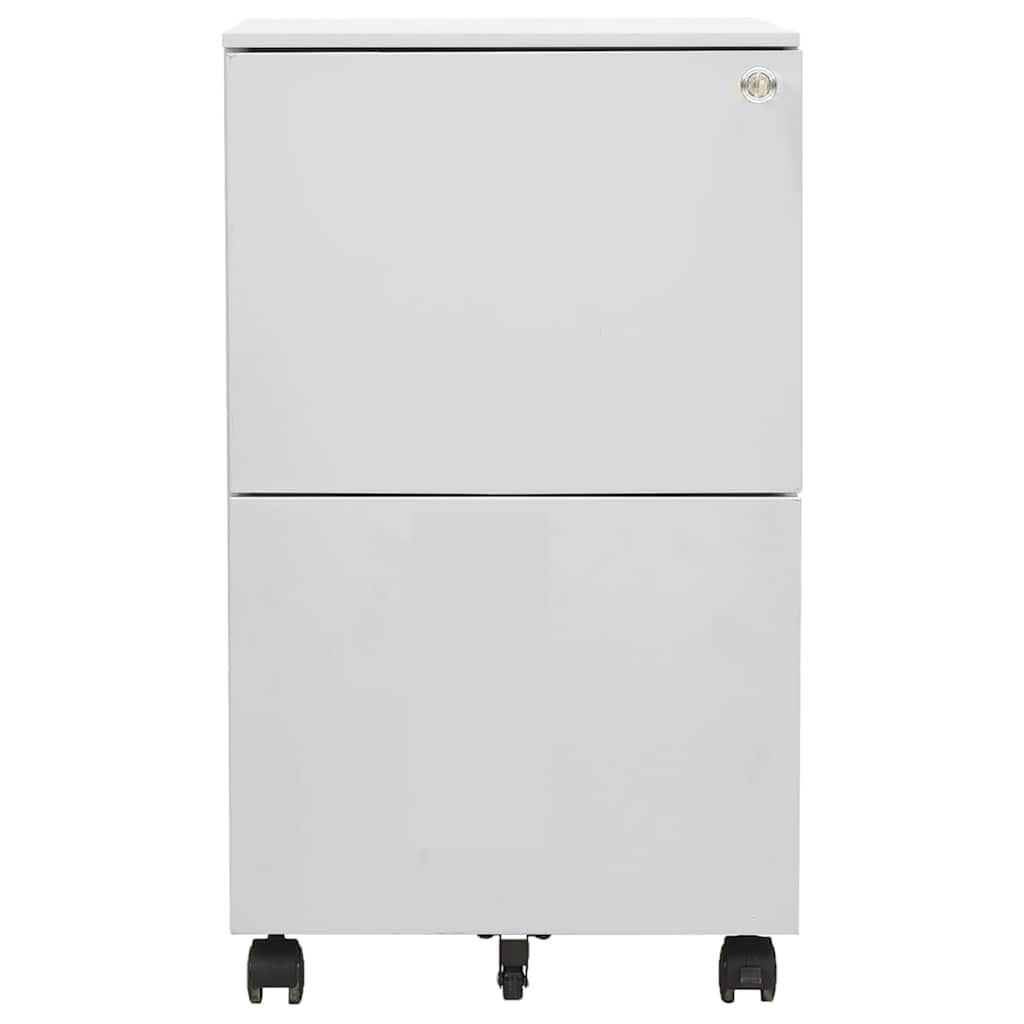 vidaXL Ladeblok verrijdbaar 39x45x67 cm staal wit