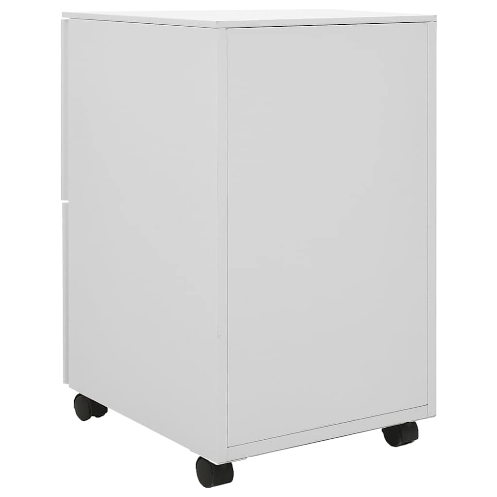 vidaXL Ladeblok verrijdbaar 39x45x67 cm staal wit