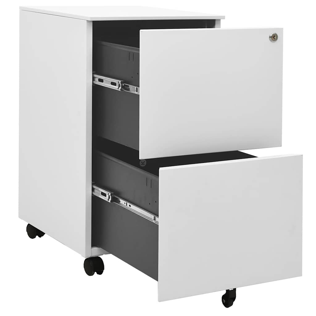vidaXL Ladeblok verrijdbaar 39x45x67 cm staal wit