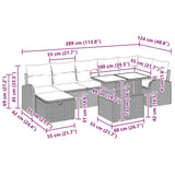 vidaXL Tuinbank Set met kussen met opslag 8 pcs Zwart Poly rattan