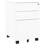 vidaXL Filing Cabinet with Wheels 39x45x60 cm Steel White