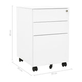 vidaXL Filing Cabinet with Wheels 39x45x60 cm Steel White