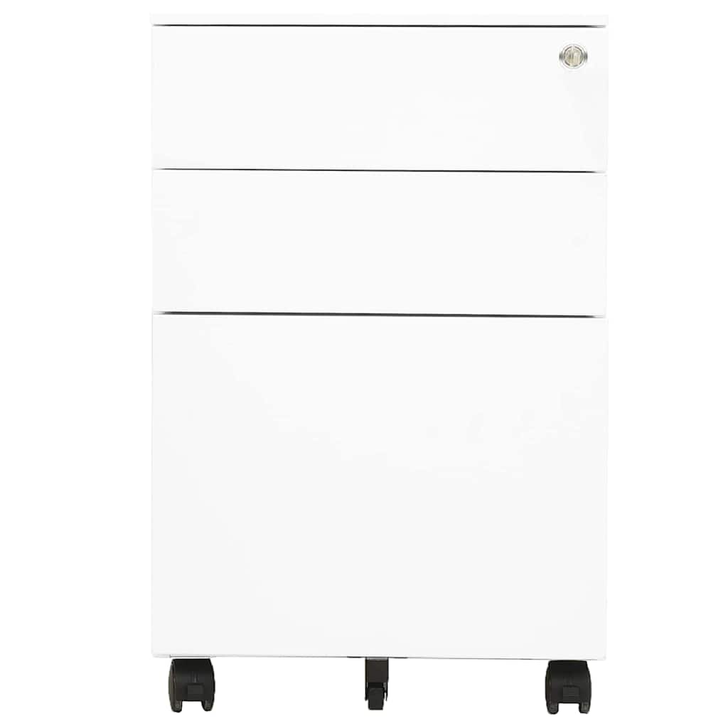 vidaXL Filing Cabinet with Wheels 39x45x60 cm Steel White