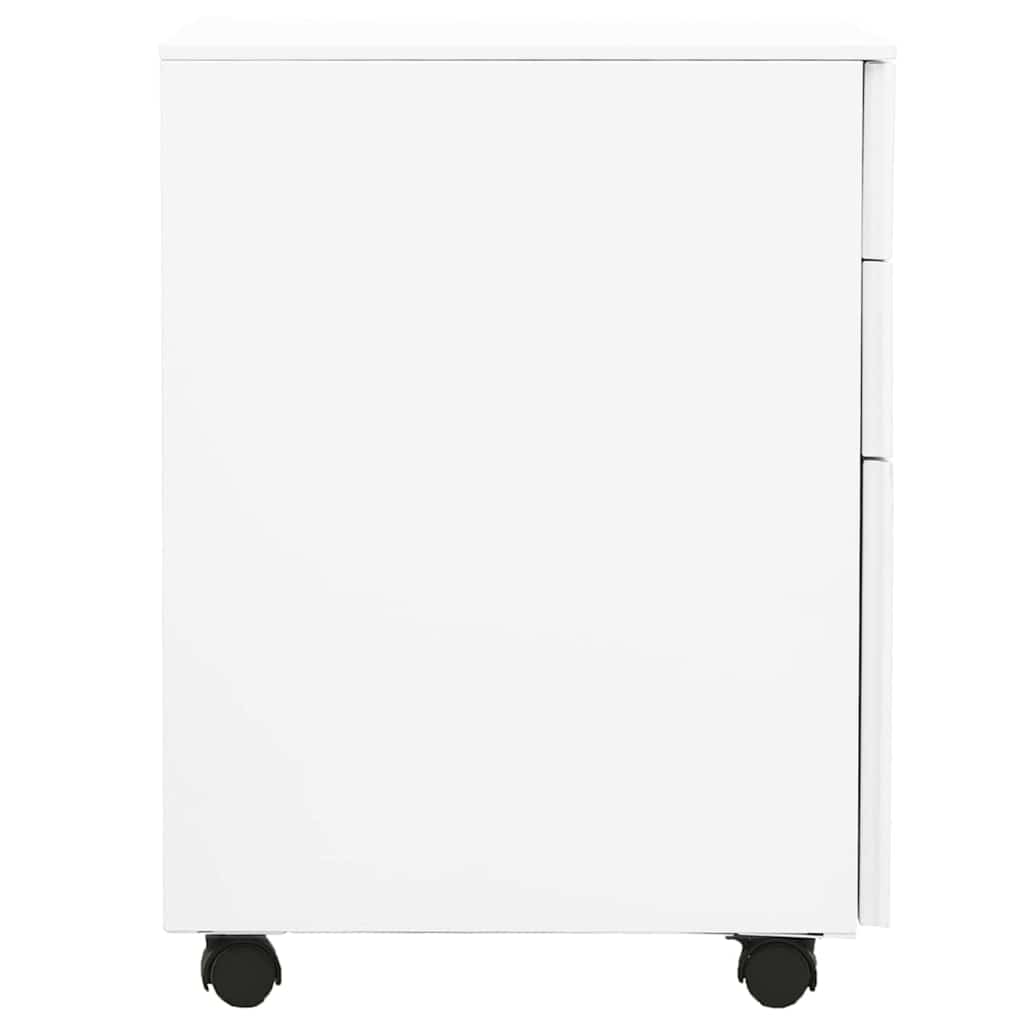 vidaXL Filing Cabinet with Wheels 39x45x60 cm Steel White