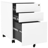 vidaXL Filing Cabinet with Wheels 39x45x60 cm Steel White