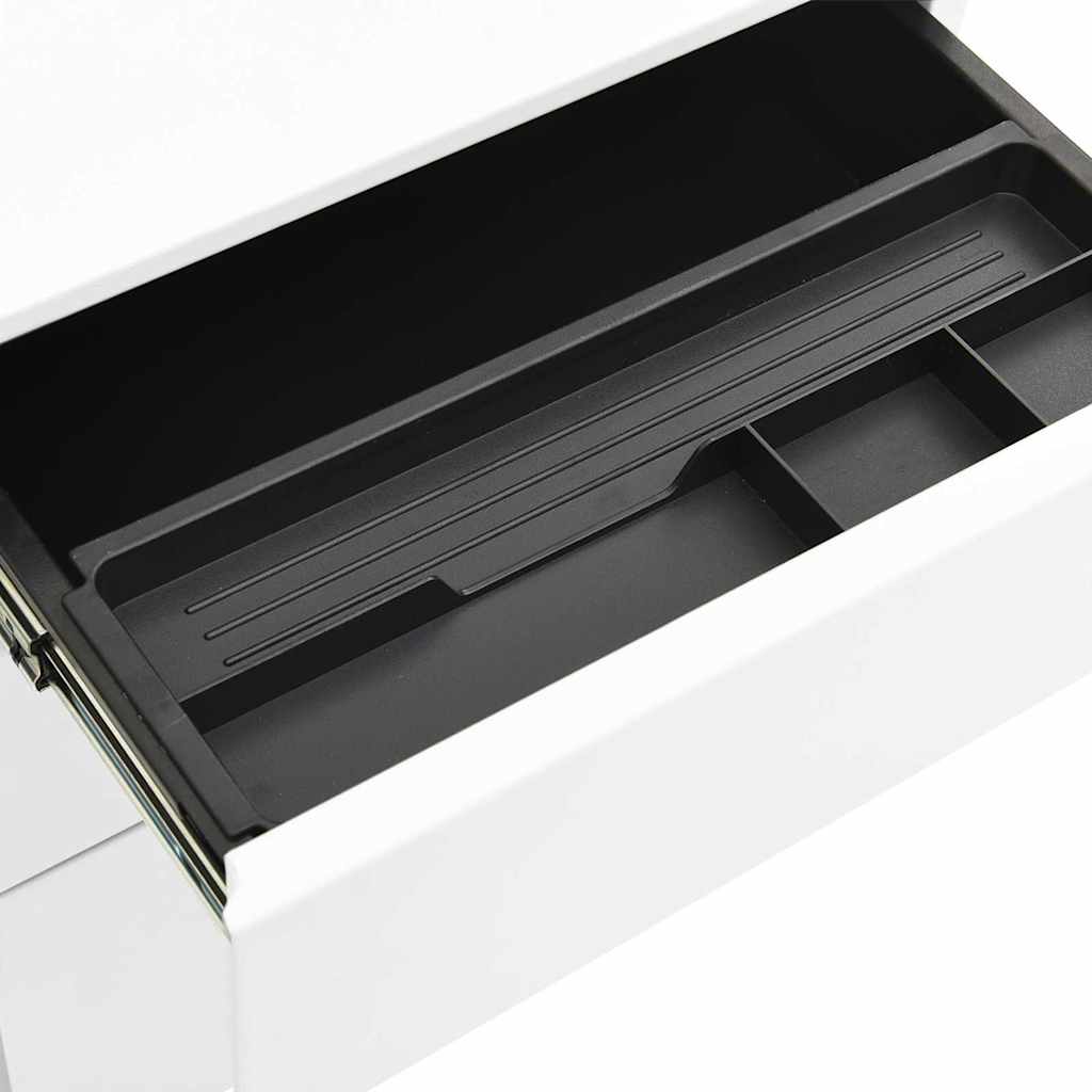 vidaXL Filing Cabinet with Wheels 39x45x60 cm Steel White