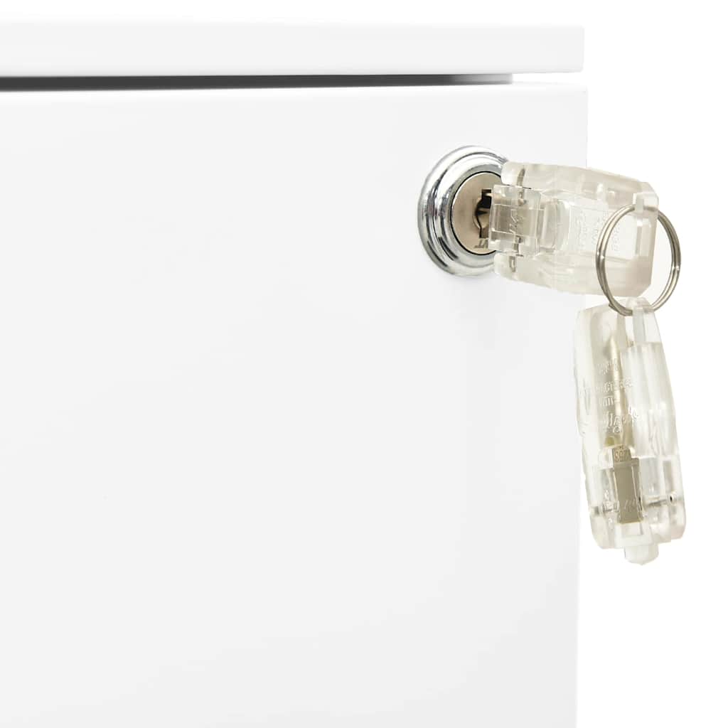 vidaXL Filing Cabinet with Wheels 39x45x60 cm Steel White