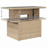 vidaXL Tuinbank Set met kussen met opslag 7 pcs Zwart Poly rattan
