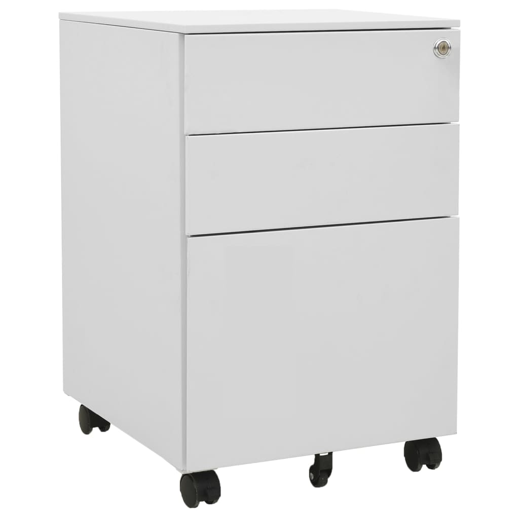 vidaXL Filing Cabinet with Wheels 39x45x60 cm Steel White