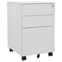 vidaXL Filing Cabinet with Wheels 39x45x60 cm Steel White