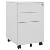vidaXL Filing Cabinet with Wheels 39x45x60 cm Steel White