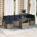 vidaXL Ensemble de banquettes de jardin avec coussin et rangement 8 pcs Rotin PE marron