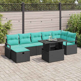 vidaXL Ensemble de banquettes de jardin avec coussin et rangement 8 pcs Rotin PE marron