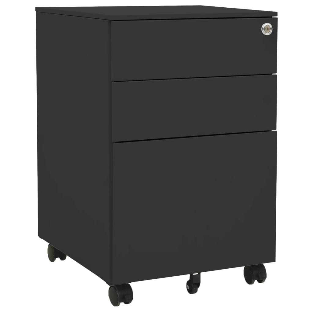 vidaXL Filing Cabinet with Wheels 39x45x60 cm Steel White