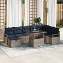 vidaXL Ensemble de banquettes de jardin avec coussin et rangement 9 pcs résine tressée