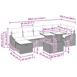 vidaXL Tuinbank Set met kussen met opslag 8 pcs Zwart Poly rattan