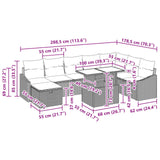 vidaXL Garden Lounge Set with Cushions and Storage 9 pcs Black Poly Rattan