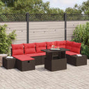 vidaXL Garden Sofa Set with Cushion Storage 8 pcs Poly Rattan