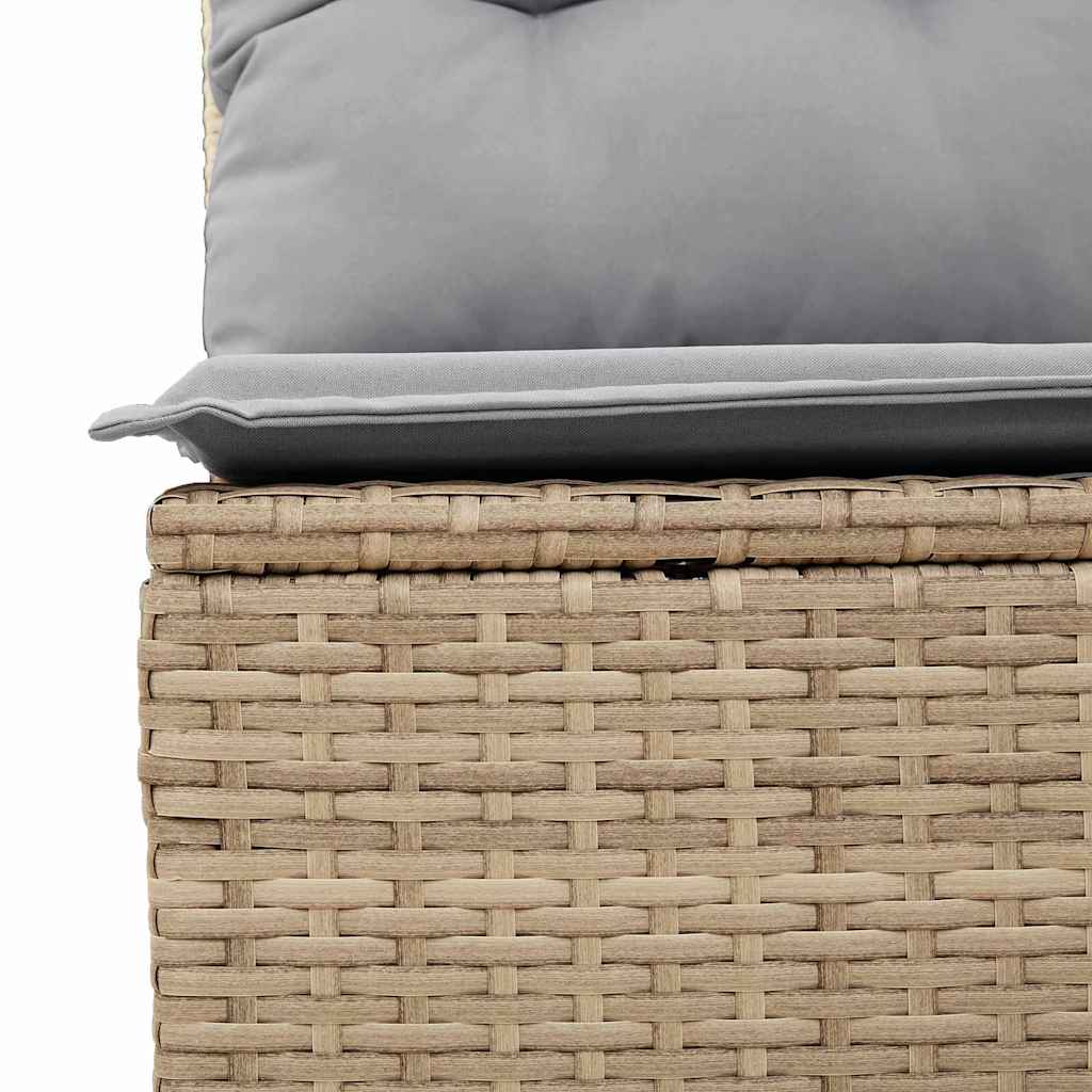 vidaXL Tuinbank Set 11 pcs Zwart Poly rattan
