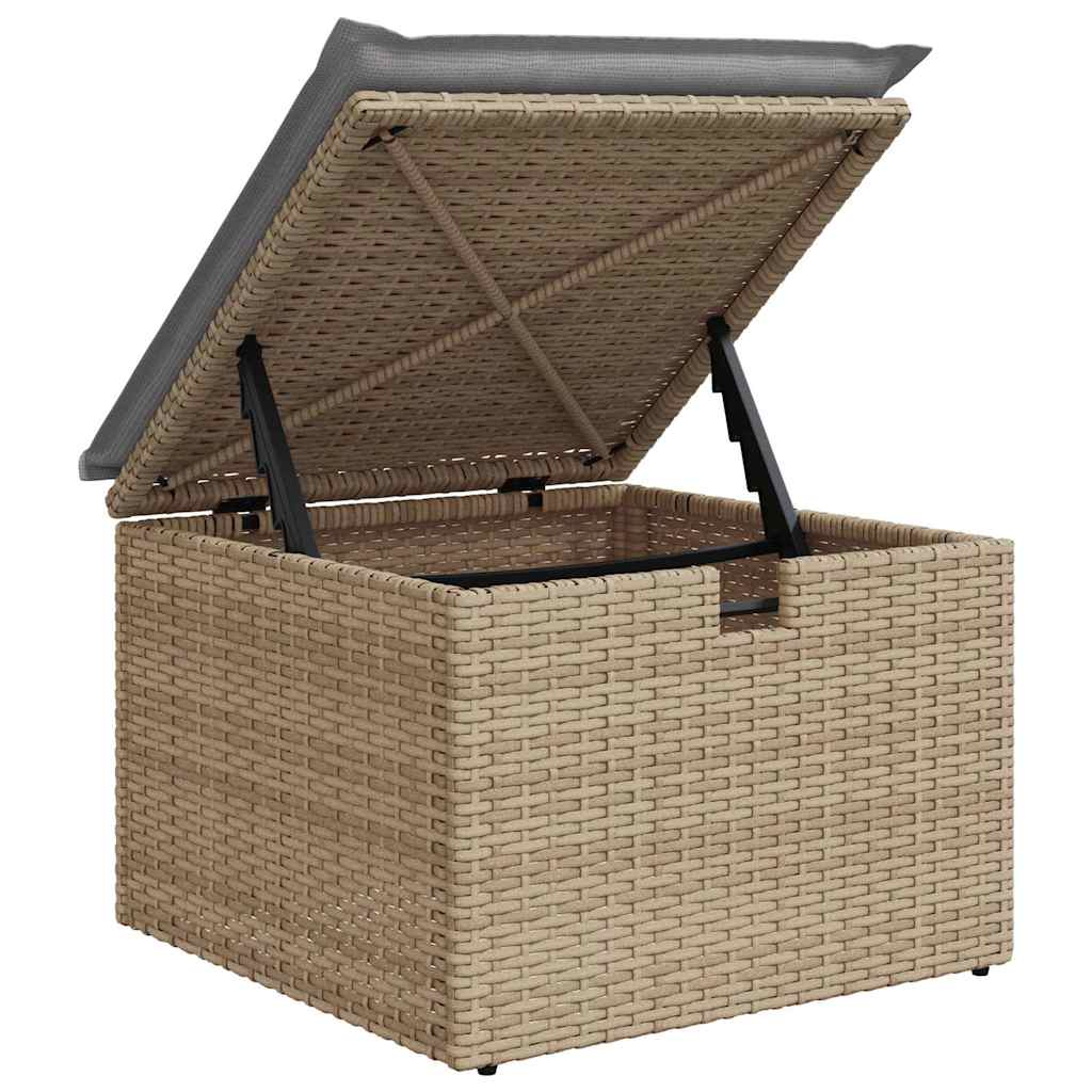 vidaXL Tuinbank Set 11 pcs Zwart Poly rattan