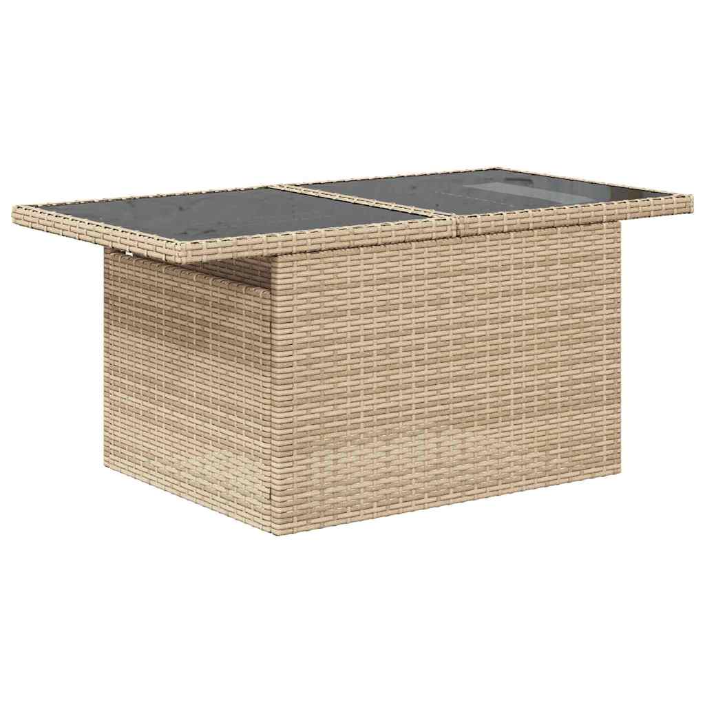 vidaXL Tuinbank Set 11 pcs Zwart Poly rattan
