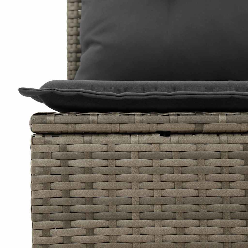 vidaXL Tuinbank Set met kussen met opslag 7 pcs Zwart poly rattan