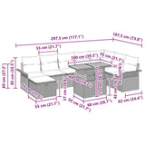 vidaXL Tuinbank Set met kussen met opslag 9 pcs Zwart poly rattan