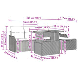 vidaXL Tuinbank Set 6 st Grijs poly rattan