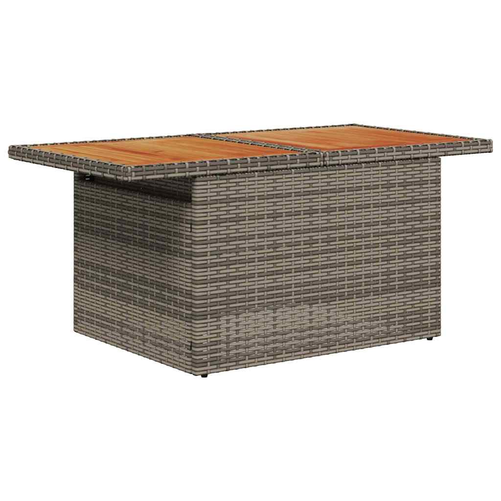 vidaXL Garden Bench Set 7 pcs Grey Poly Rattan