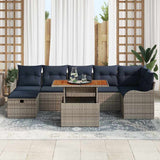 vidaXL Tuinbank Set 8 st Grijs poly rattan
