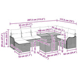 vidaXL Tuinbank Set met kussen met opslag 9 pcs Zwart poly rattan