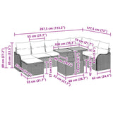 vidaXL Tuinbank Set 9 st Grijs poly rattan