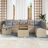 vidaXL Tuinbank Set met kussen met opslag 9 pcs Zwart poly rattan