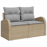 vidaXL Tuinbank Set met kussen met opslag 9 pcs Zwart poly rattan