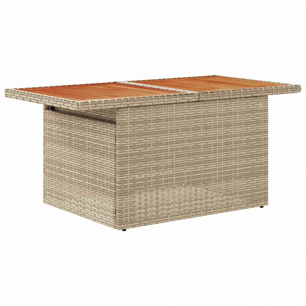 vidaXL Tuinbank Set met kussen met opslag 9 pcs Zwart poly rattan