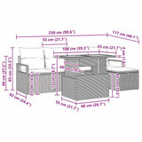 vidaXL Tuinbank Set met kussen met opslag 6 pcs Zwart poly rattan