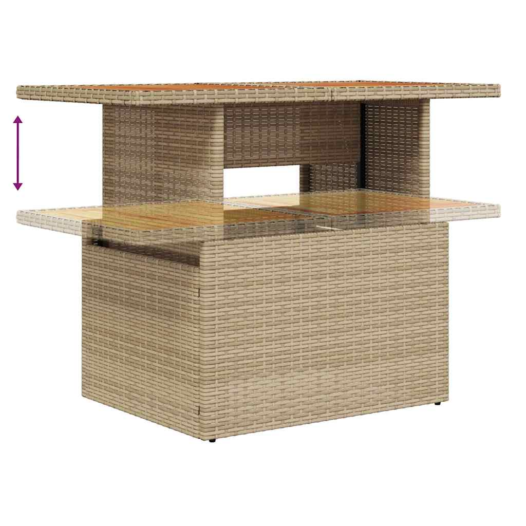 vidaXL Tuinbank Set met kussen met opslag 7 pcs Zwart poly rattan
