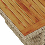 vidaXL Tuinbank Set met kussen met opslag 7 pcs Zwart poly rattan