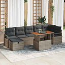 vidaXL Tuinbank Set met kussen met opslag 8 pcs Zwart poly rattan