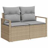 vidaXL Tuinbank Set met kussen met opslag 9 pcs Zwart poly rattan