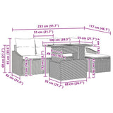 vidaXL Tuinbank Set met kussen met opslag 6 pcs Zwart poly rattan
