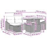 vidaXL Tuinbank Set met kussen met opslag 7 pcs Zwart poly rattan