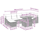 vidaXL Tuinbank Set met kussen met opslag 8 pcs Zwart poly rattan