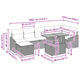 vidaXL Tuinbank Set met kussen met opslag 8 pcs Zwart poly rattan