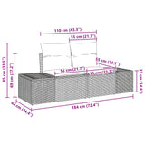 vidaXL Tuinbank Set met kussen met opslag 6 pcs Zwart poly rattan