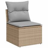 vidaXL Tuinbank Set met kussen met opslag 9 pcs Zwart poly rattan