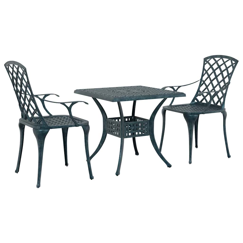 vidaXL 3-Piece Cast Aluminum Bistro Set White