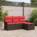 vidaXL Tuinbank Set met kussen met opslag 4 pcs Poly rattan